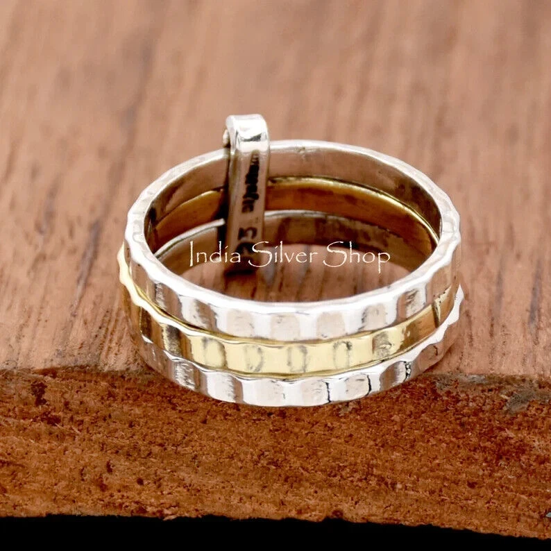 3 band silver on sale ring
