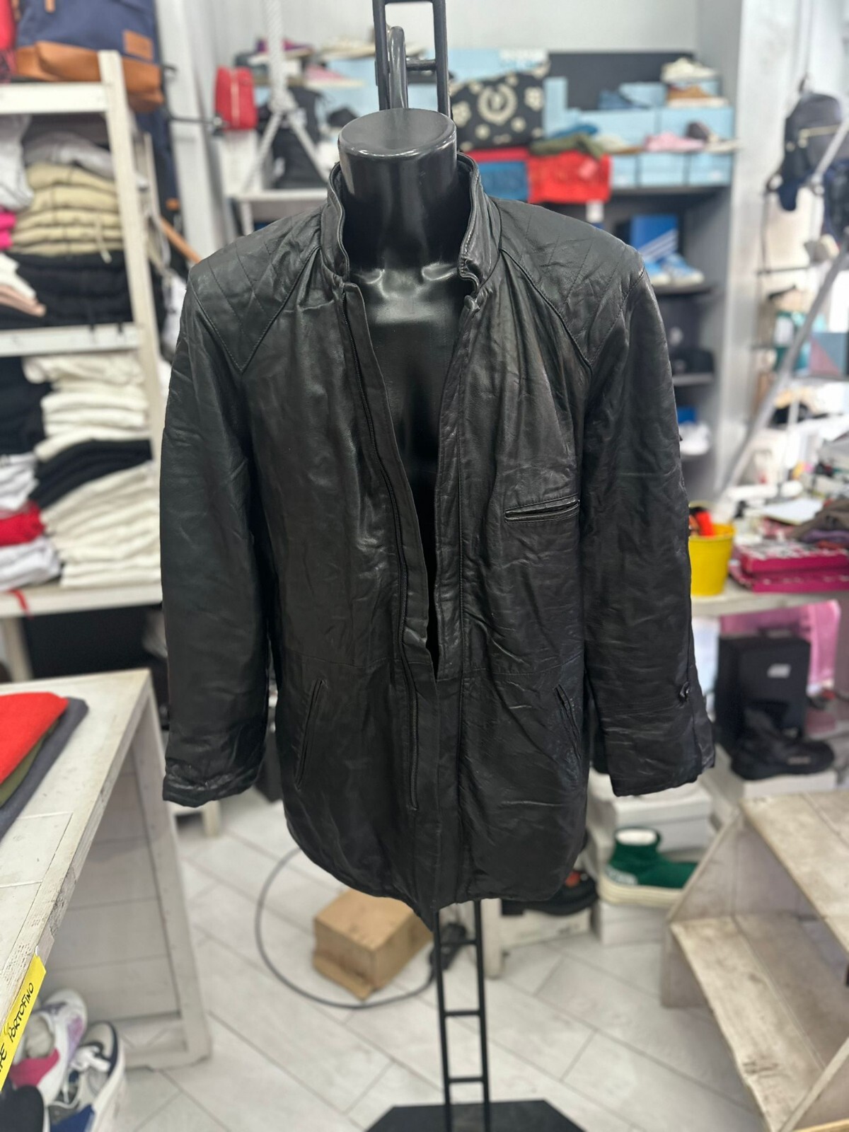 Perugia Pelle Giacca In Pelle Uomo Man Tg50 Nero LLV1180