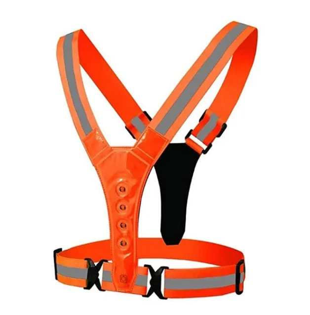 LED Reflective Running Vest High Visibility Warning Lights With Battery (2PK) - Image 3 of 4