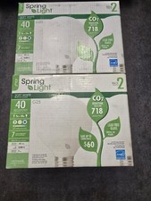 Lot 2- 2 PK TCP Compact Fluorescent Spring Light G-25 Globe Lamp Bulb 9W 2700k