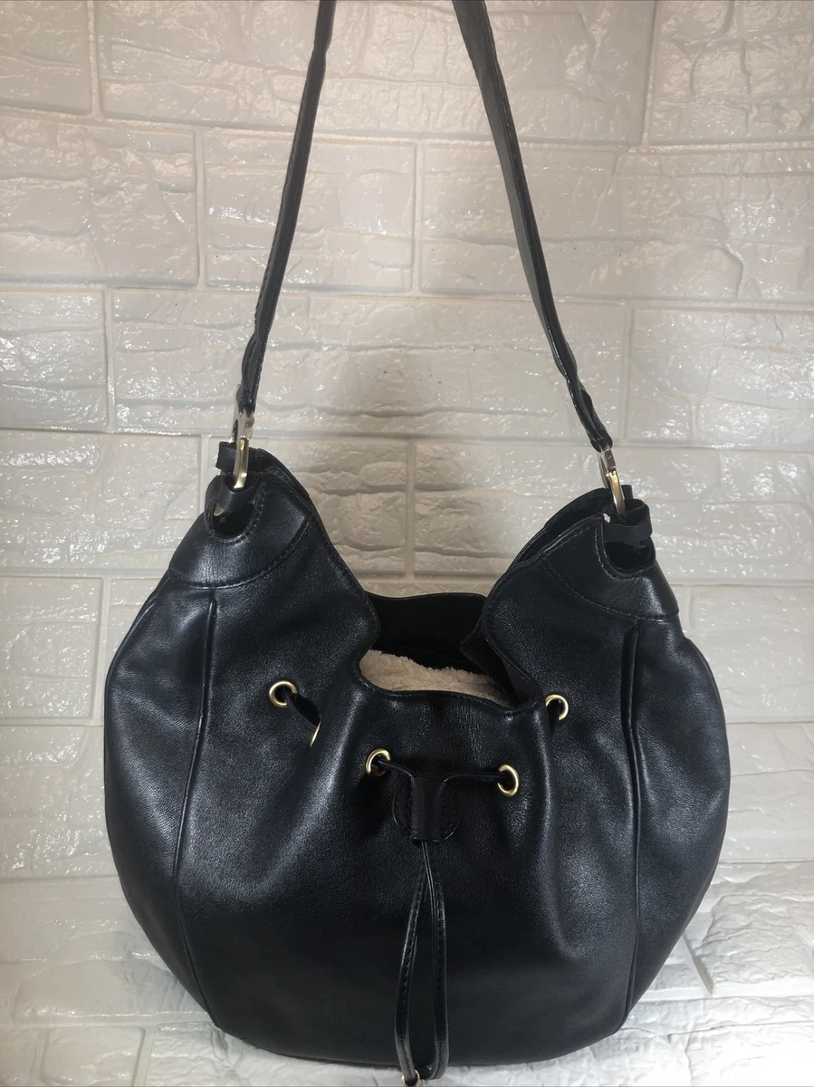Salvatore Ferragamo Vintage Black Leather HoBo Bag Made In Italy AU-21/4357