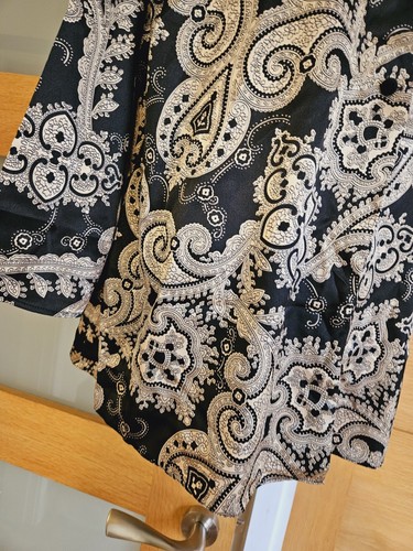 St Michael Paisley Nightshirt & Dressing Gown Satin Silk Feel Size Uk 20-22 - Picture 15 of 18