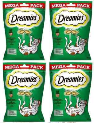 4x180 g DREAMIES Katzensnacks Leckerli mit Katzenminze adulte Katzen knusprig