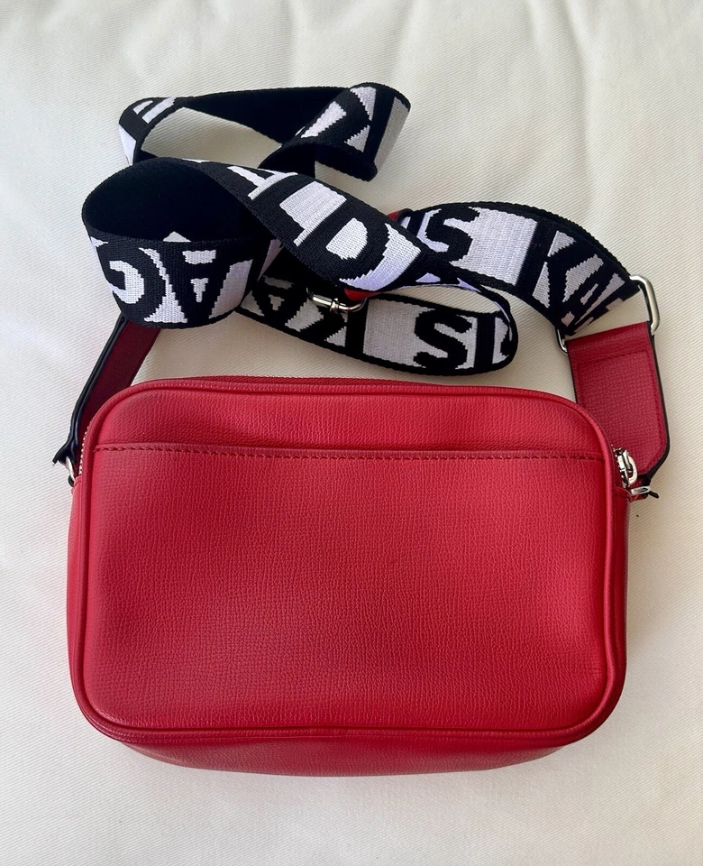 KARL LAGERFELD PARIS MAYBELLE ROUND HEAD DUO CAMERA CROSSBODY RED - Image 4 of 4