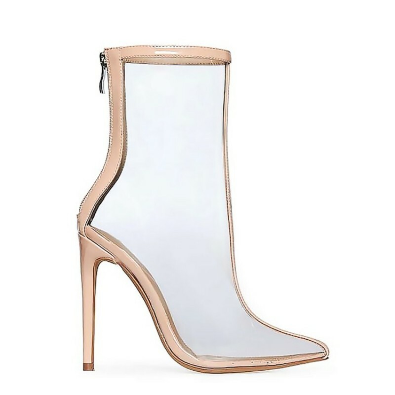 Trendy Women Ankle Boots Transparent 