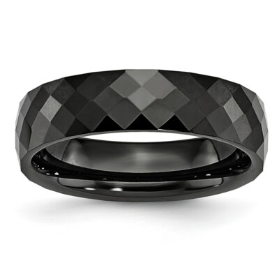 Stechbeitel Keramik schwarz 6 mm facettiert poliert Band S:7