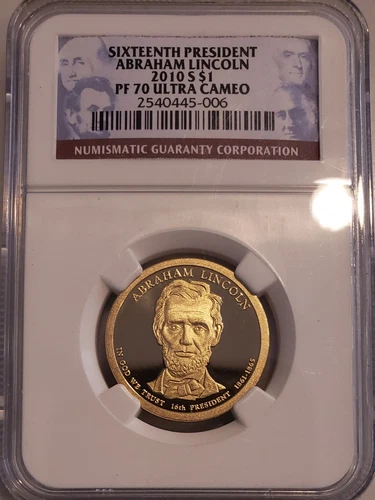 2010-S ABRAHAM LINCOLN NGC PF70 ULTRA CAMEO DOLLAR PROOF COIN