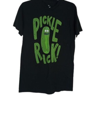 Ripple Junction Mens Rick & Morty Pickle Rick Graphic T-Shirt Tee Black M