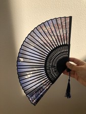 CHINESE FOLDING HAND FAN Multi Color Folding Pocket Purse Bamboo