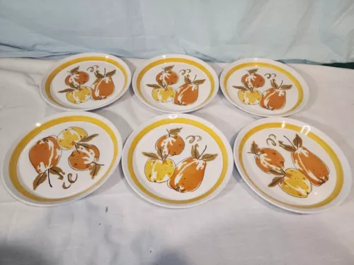 MIKASA Vintage '70s Duplex, High Summer Salad Plates Set of 6, Ben Seibel NICE!