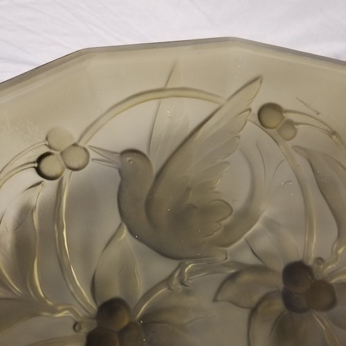 Plafoniera vintage Art Nouveau Deco design Francia paralume vetro ciotola grigio gelo - Foto 14 di 24