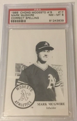1985 CHONG MODESTO MARK MCGWIRE #17 PSA 8 NM-MT