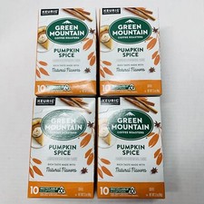 Green Mountain Pumpkin Spice Coffee Keurig K-Cups 4 boxes of 10: 40 pods total