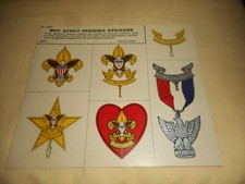 Vintage Boy Scouts of America Insignia Stickers Sheet No. 4653 BSA 1968-1972