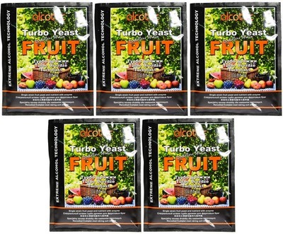 5x ALCOTEC TURBO FRUIT Fruchtshefe 60g für 25L bis 18%