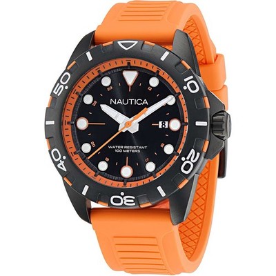 Herrenuhr NAUTICA NSR NAPNRS405 Silikon Orange Schwarz Sub 100mt
