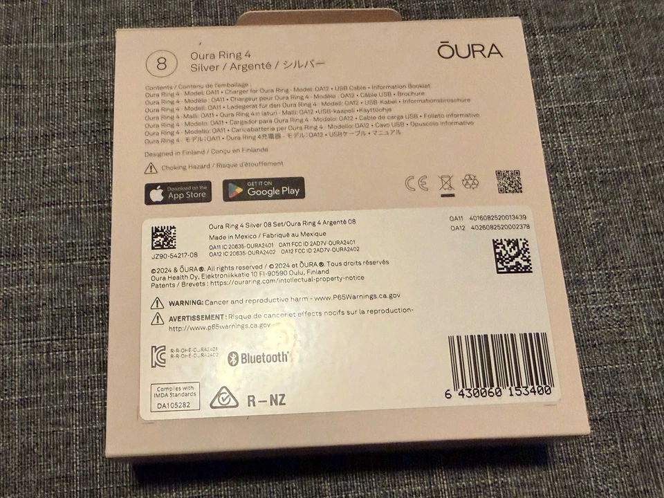 Oura Ring Gen 4 Silver Size 8 New in Box Sealed - Image 2 of 4