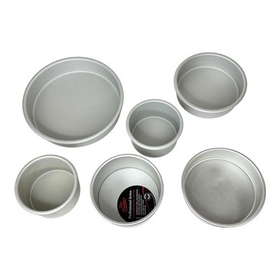 Fat Daddio's Round Cake Pans (Set of 6) | 5'' (2) , 6'' Cheesecake, 7'' (2), 10''