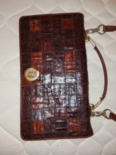 Borsa Pochette a mano o tracolla pelle stampata coccodrillo vintage anni80 Niki