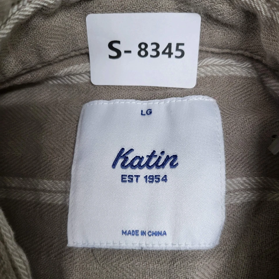 Camisa con botones Katin para hombre GRANDE marrón a rayas manga corta Foto 2 de 4