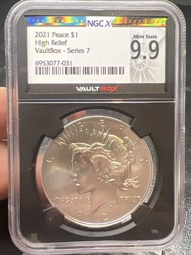2021 silver Peace dollar High Relief NGCX 9.9 (MS 69) Vault Box