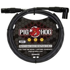 Pig Hog PHMH6GRR Hex Series, 6ft Right Angle Mic Cable, Grey