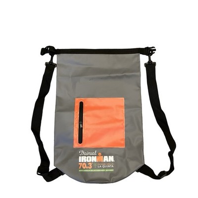Ironman 70.3 Waterproof Triathlon Backpack Dry Wet Gear Bag Pocket Gray Orange