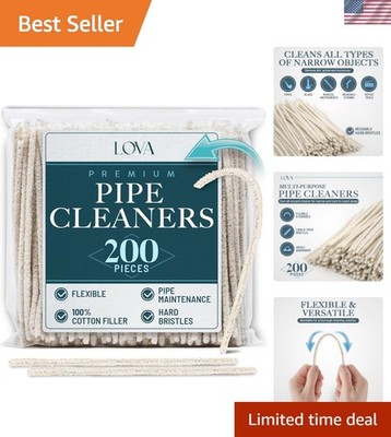 Pipe Cleaners Bulk 200 Pack Hard Bristle Steel Wire Core for Tobacco Glass Pipes