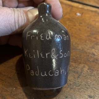 Old Stoneware Whiskey Scratch Jug Miniature Friedman Keiler Paducah Kentucky