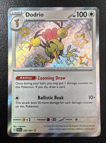 Pokemon Dodrio Paldean Fates Shiny Rare 200/091