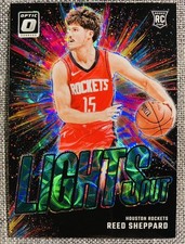 Reed Sheppard /25 Ratedrookie 2024-25 Panini Optic RC Green Scope Lights Out