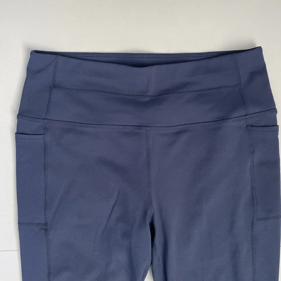 Sketchers GoWalk女式大码打底裤海军蓝带口袋运动服 — 第 3/4 张图片