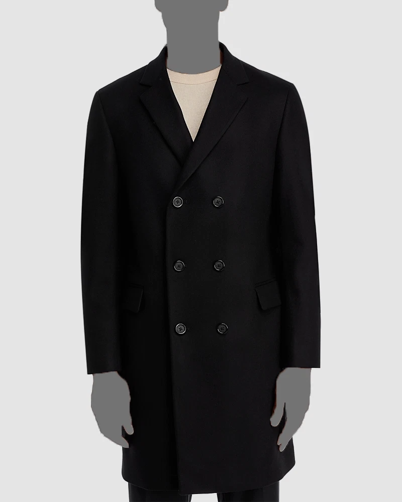 The Men's Store at Bloomingdale's Men's Black Double Breasted Wool Overcoat 40R image 1