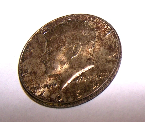 Kennedy half-dollar 1964 Circulated and Tarnished. Coin