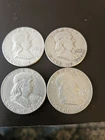 4x Franklin Half Dollars