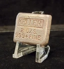 Vintage Keller 2 oz Silver Poured Square Ingot Bar