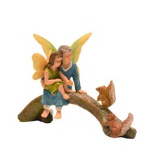 Fairy Girl Grandma Feed Squirrel Mini Garden Figurine Accessory Outdoor Ornament