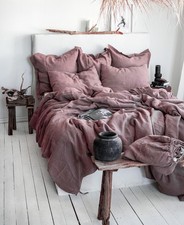 Taupe Linen Bedding Se Duvet Cover  Pillowcases Stonewashed Valentines day gift