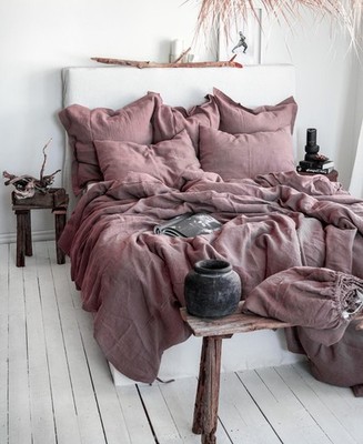 Taupe Linen Bedding Se Duvet Cover & Pillowcases Stonewashed Valentines day gift