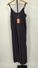 Quince Women Vintage Wash Tencel Maxi Slip Dress Washed Black Sleeveless L