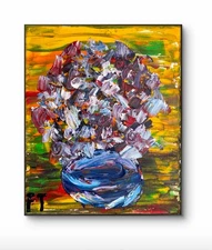 Floral flower landscape, nature Final Art Painting Acrylic Art Signed Famous