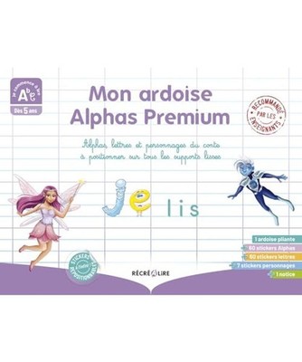 Mon ardoise Alphas prémium - 60 Alphas + lettres + personnages du conte à posi