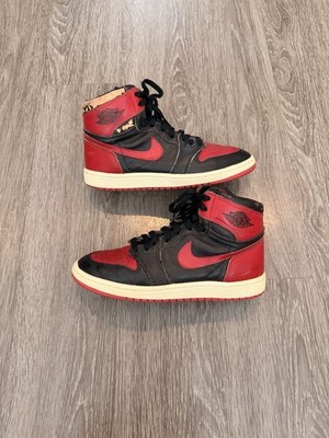 1985 Nike Air Jordan 1 Bred Size 7.5 Vintage 85 Black Red Original