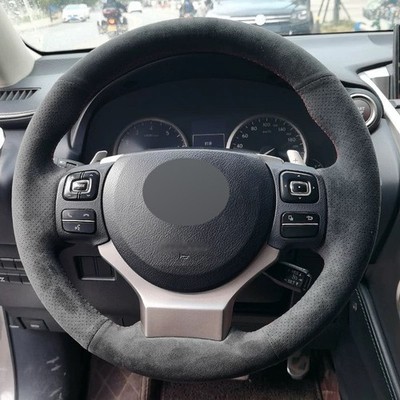 Alcantera Steering Wheel Cover Genuine Leather Wrap for LEXUS IS 200T F SPORT