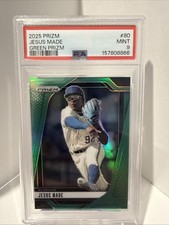 2025 Panini Prizm - Jesus Made #80 Green Prizm (RC) Brewers PSA Mint 9 Pop 1