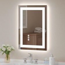 Bathroom Mirror 20x28 Inch Tempered Glass - Frameless Backlit Lighted Mirror ...