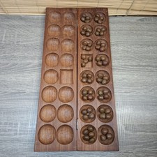 Vintage Traditional African Wooden Carved Mancala Game Gaming L 45cm
