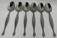 Vintage Hull - Japan Set of 6 Tea Spoons Stainless Steel Pattern Madrid