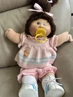 Cabbage Patch Kids Doll Brown Hair Brown Eyes Pacifier New Outfit Set