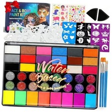 Professional Face Painting Kit 42 Color Water-Activated Face Paint Makeup